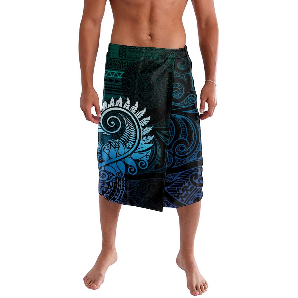 New Zealand Maori Koru Fern Lavalava Spiral Polynesian Style Aqua Gradient LT05 Aqua - Polynesian Pride