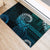 New Zealand Maori Koru Fern Rubber Doormat Spiral Polynesian Style Aqua Gradient