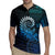 New Zealand Maori Koru Fern Rugby Jersey Spiral Polynesian Style Aqua Gradient