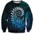 New Zealand Maori Koru Fern Sweatshirt Spiral Polynesian Style Aqua Gradient