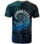 New Zealand Maori Koru Fern T Shirt Spiral Polynesian Style Aqua Gradient