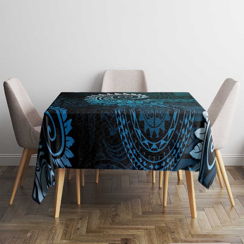 New Zealand Maori Koru Fern Tablecloth Spiral Polynesian Style Aqua Gradient LT05 - Polynesian Pride