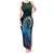 New Zealand Maori Koru Fern Tank Maxi Dress Spiral Polynesian Style Aqua Gradient