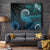 New Zealand Maori Koru Fern Tapestry Spiral Polynesian Style Aqua Gradient