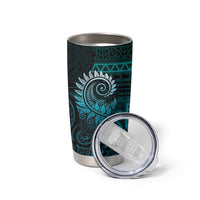 New Zealand Maori Koru Fern Tumbler Cup Spiral Polynesian Style Aqua Gradient LT05 - Polynesian Pride