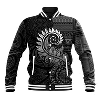 New Zealand Maori Koru Fern Baseball Jacket Spiral Polynesian Style Gray LT05 Unisex Gray - Polynesian Pride