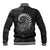 New Zealand Maori Koru Fern Baseball Jacket Spiral Polynesian Style Gray