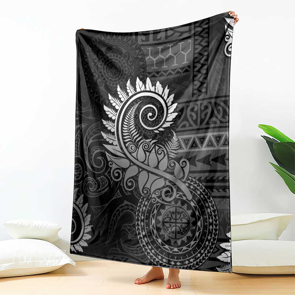 New Zealand Maori Koru Fern Blanket Spiral Polynesian Style Gray LT05 - Polynesian Pride