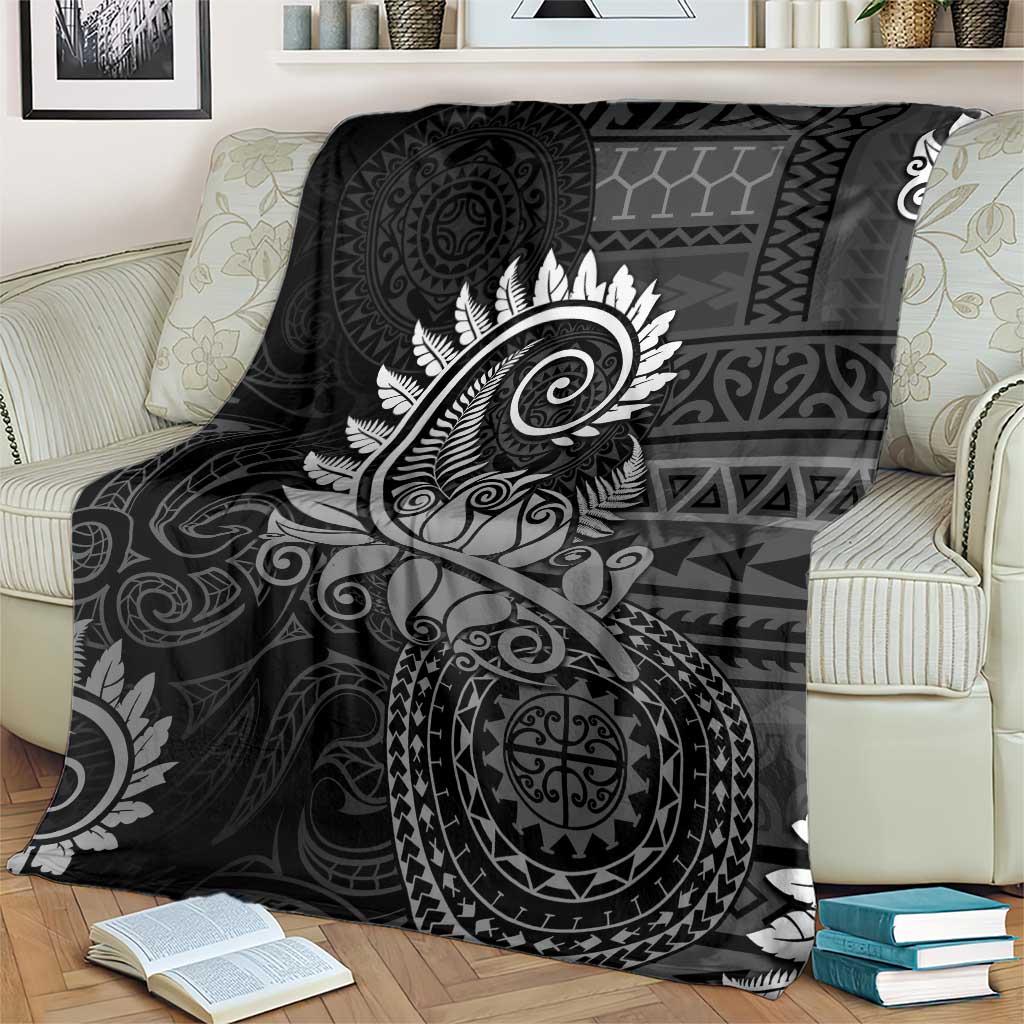 New Zealand Maori Koru Fern Blanket Spiral Polynesian Style Gray LT05 - Polynesian Pride