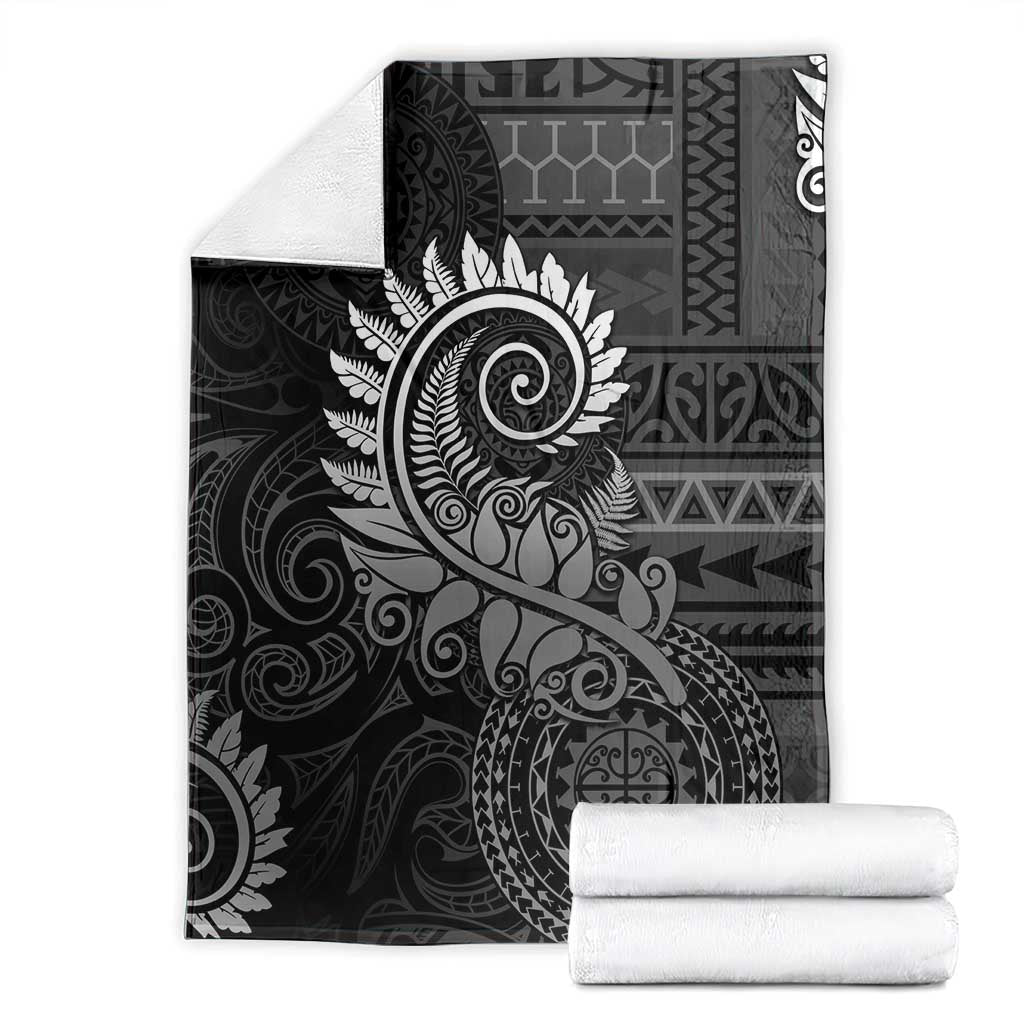 New Zealand Maori Koru Fern Blanket Spiral Polynesian Style Gray LT05 - Polynesian Pride