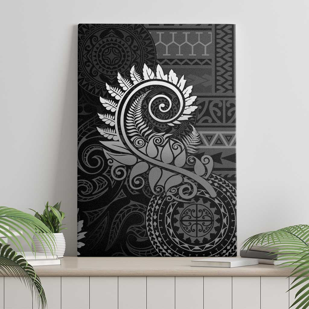 New Zealand Maori Koru Fern Canvas Wall Art Spiral Polynesian Style Gray LT05 - Polynesian Pride