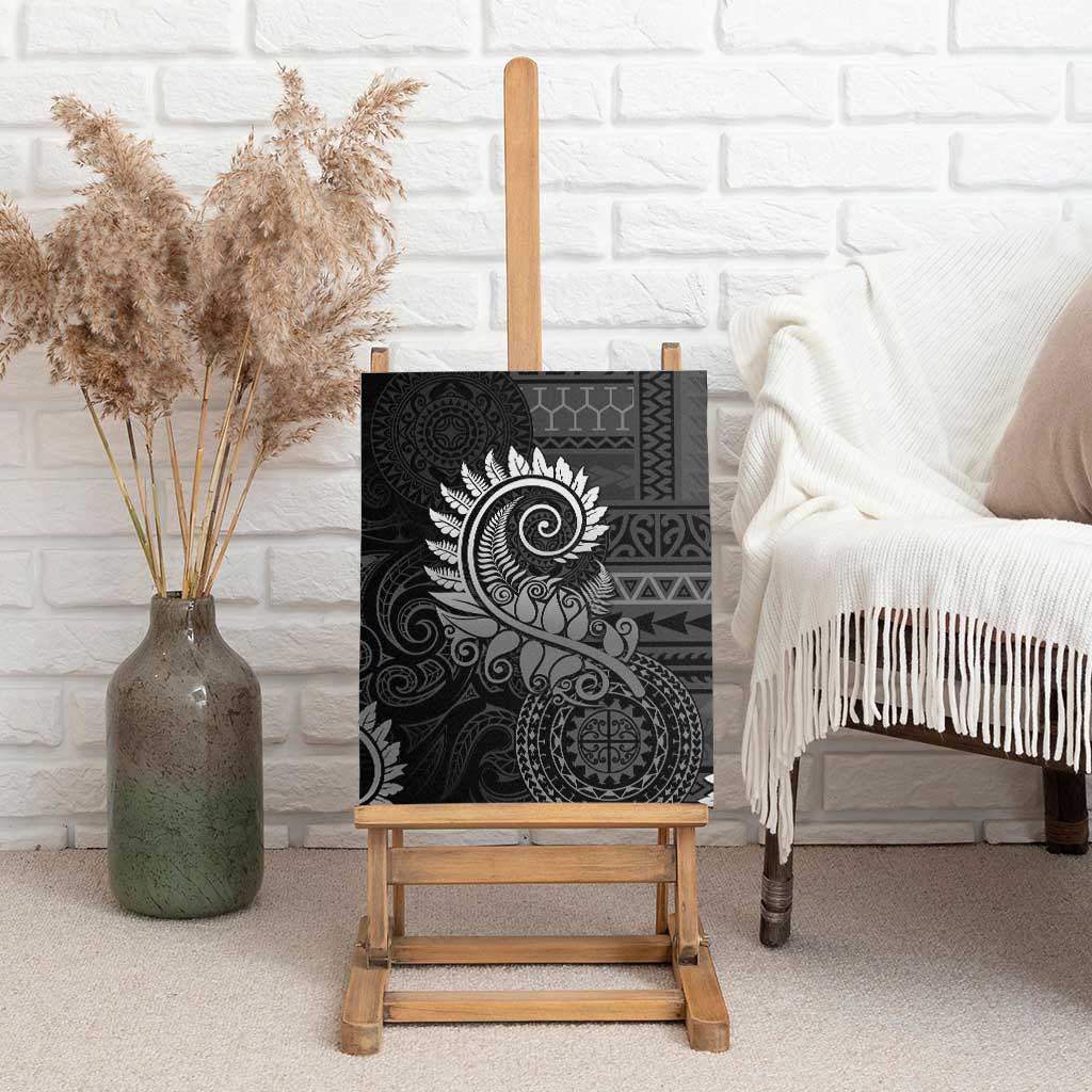 New Zealand Maori Koru Fern Canvas Wall Art Spiral Polynesian Style Gray LT05 - Polynesian Pride