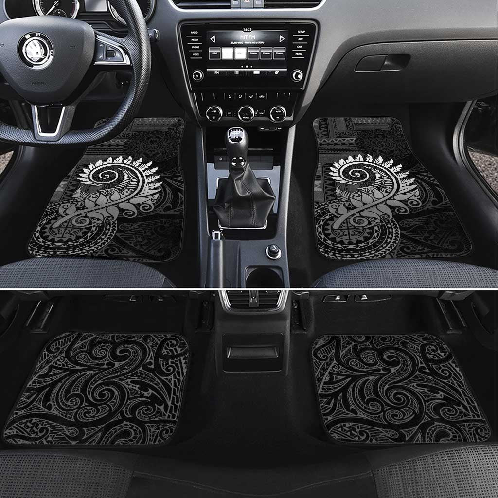 New Zealand Maori Koru Fern Car Mats Spiral Polynesian Style Gray