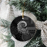 New Zealand Maori Koru Fern Ceramic Ornament Spiral Polynesian Style Gray LT05 - Polynesian Pride
