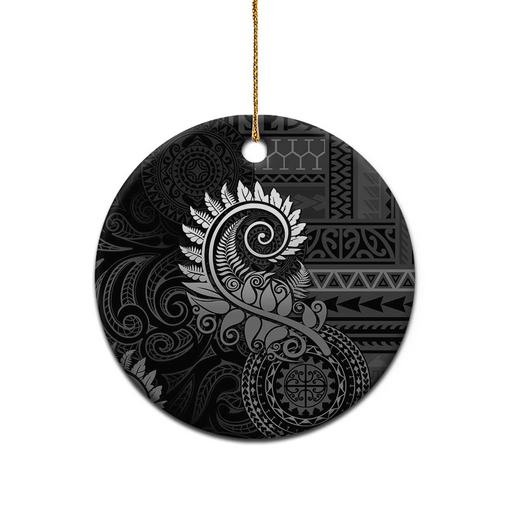 New Zealand Maori Koru Fern Ceramic Ornament Spiral Polynesian Style Gray LT05 - Polynesian Pride