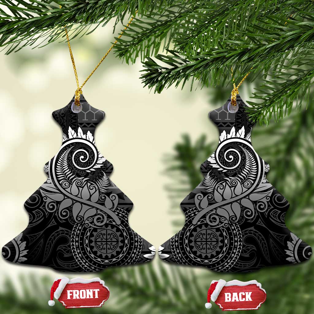 New Zealand Maori Koru Fern Ceramic Ornament Spiral Polynesian Style Gray LT05 Christmas Tree Gray - Polynesian Pride