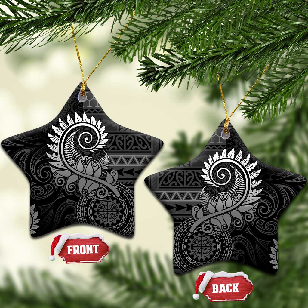 New Zealand Maori Koru Fern Ceramic Ornament Spiral Polynesian Style Gray LT05 Star Gray - Polynesian Pride