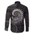 New Zealand Maori Koru Fern Family Matching Long Sleeve Bodycon Dress and Hawaiian Shirt Spiral Polynesian Style Gray