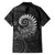 New Zealand Maori Koru Fern Family Matching Off Shoulder Short Dress and Hawaiian Shirt Spiral Polynesian Style Gray