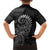 New Zealand Maori Koru Fern Family Matching Short Sleeve Bodycon Dress and Hawaiian Shirt Spiral Polynesian Style Gray