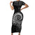 New Zealand Maori Koru Fern Family Matching Short Sleeve Bodycon Dress and Hawaiian Shirt Spiral Polynesian Style Gray