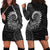 New Zealand Maori Koru Fern Hoodie Dress Spiral Polynesian Style Gray