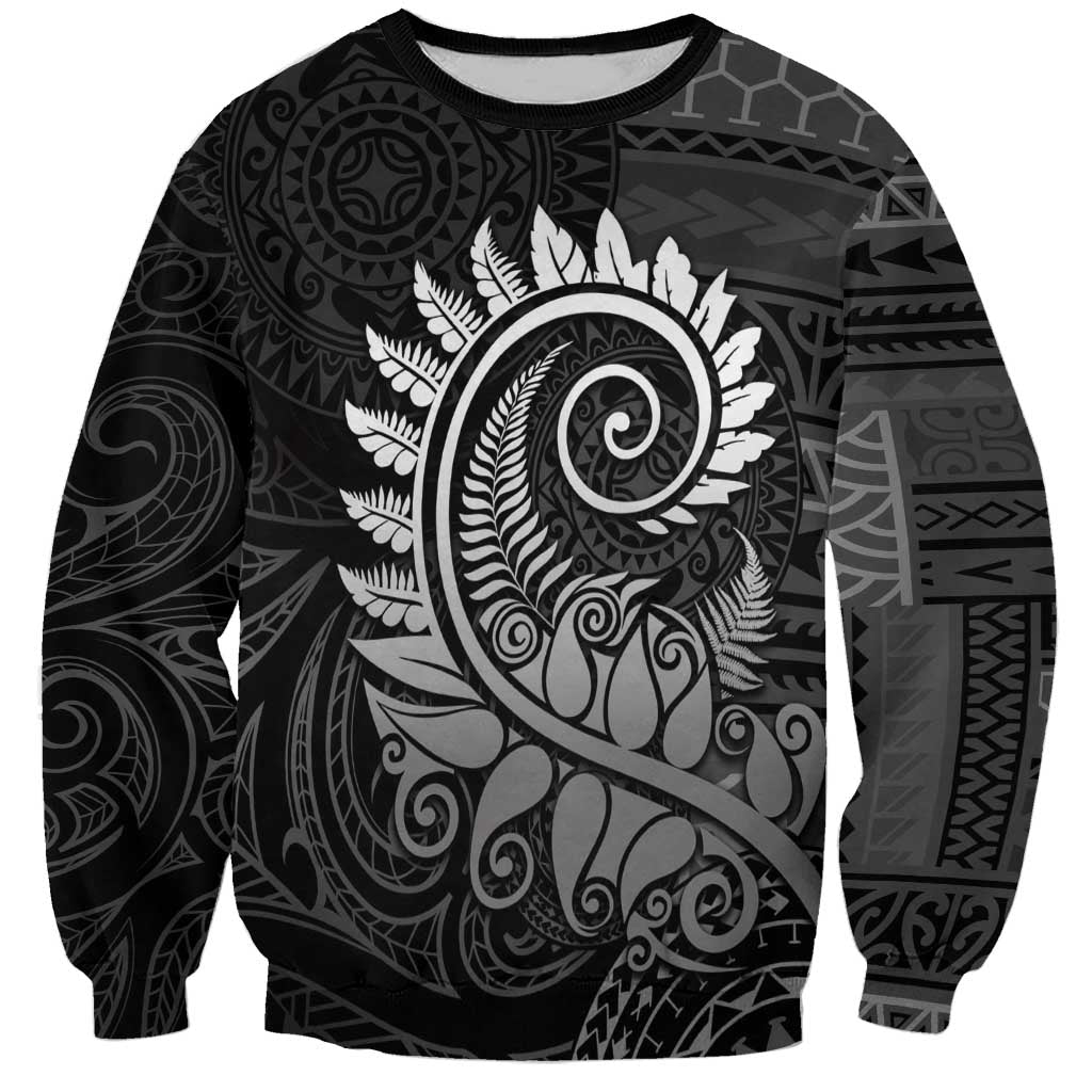 New Zealand Maori Koru Fern Sweatshirt Spiral Polynesian Style Gray LT05 Unisex Gray - Polynesian Pride