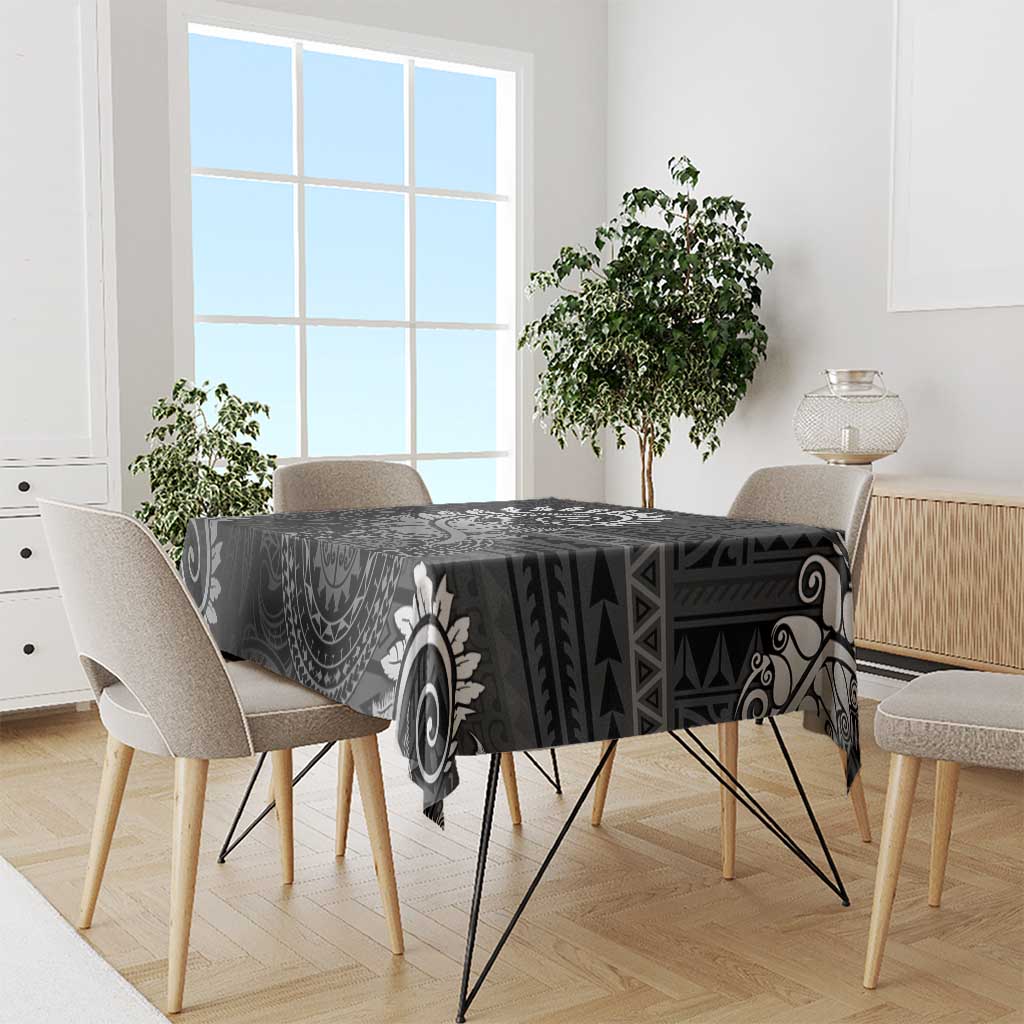 New Zealand Maori Koru Fern Tablecloth Spiral Polynesian Style Gray LT05 - Polynesian Pride