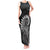 New Zealand Maori Koru Fern Tank Maxi Dress Spiral Polynesian Style Gray