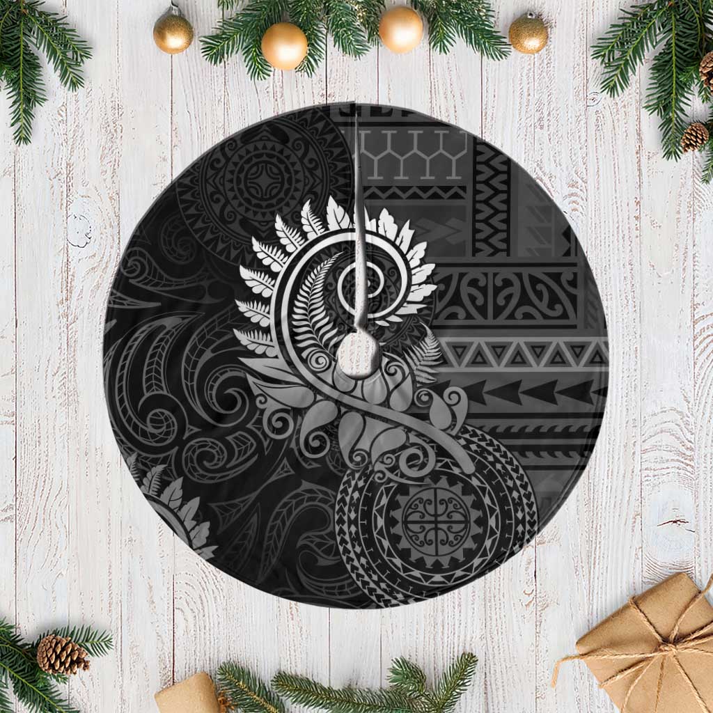 New Zealand Maori Koru Fern Tree Skirt Spiral Polynesian Style Gray