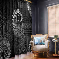 New Zealand Maori Koru Fern Window Curtain Spiral Polynesian Style Gray LT05 - Polynesian Pride