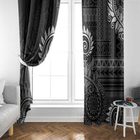 New Zealand Maori Koru Fern Window Curtain Spiral Polynesian Style Gray LT05 - Polynesian Pride
