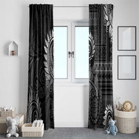 New Zealand Maori Koru Fern Window Curtain Spiral Polynesian Style Gray LT05 - Polynesian Pride