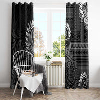 New Zealand Maori Koru Fern Window Curtain Spiral Polynesian Style Gray LT05 - Polynesian Pride