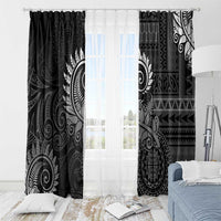 New Zealand Maori Koru Fern Window Curtain Spiral Polynesian Style Gray LT05 - Polynesian Pride