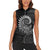 New Zealand Maori Koru Fern Women Sleeveless Polo Shirt Spiral Polynesian Style Gray