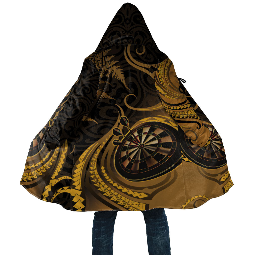 Personalised New Zealand Gold Darts Cloak Maori Fern Curve Style