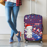 New Zealand Christmas Luggage Cover Haka Fern Santa Tiki Meri Kirihimete LT05 - Polynesian Pride