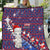 New Zealand Christmas Quilt Haka Fern Santa Tiki Meri Kirihimete LT05 Blue - Polynesian Pride