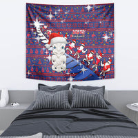 New Zealand Christmas Tapestry Haka Fern Santa Tiki Meri Kirihimete LT05 - Polynesian Pride