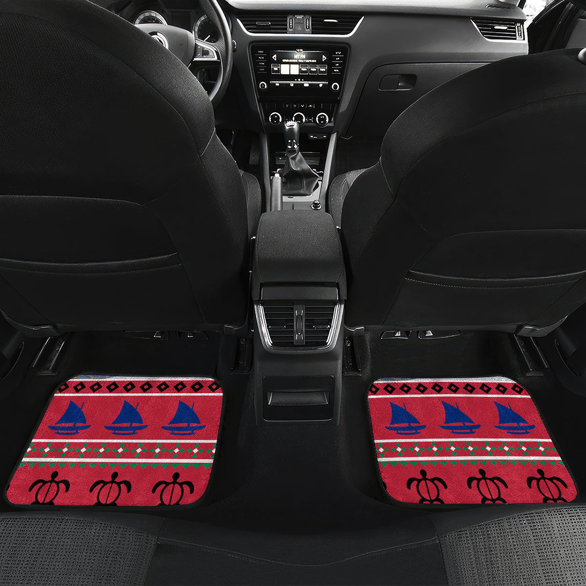 Guam Christmas Car Mats Guaman Seal Poinsettia Felis Pasgua LT05 - Polynesian Pride