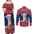 Guam Christmas Couples Matching Off Shoulder Maxi Dress and Long Sleeve Button Shirts Guaman Seal Poinsettia Felis Pasgua LT05 - Polynesian Pride