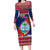 Guam Christmas Family Matching Long Sleeve Bodycon Dress and Hawaiian Shirt Guaman Seal Poinsettia Felis Pasgua LT05 Mom's Dress Red - Polynesian Pride