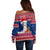 Guam Christmas Off Shoulder Sweater Guaman Seal Poinsettia Felis Pasgua LT05 - Polynesian Pride