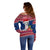 Guam Christmas Off Shoulder Sweater Guaman Seal Poinsettia Felis Pasgua LT05 - Polynesian Pride