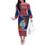 Guam Christmas Off The Shoulder Long Sleeve Dress Guaman Seal Poinsettia Felis Pasgua LT05 Women Red - Polynesian Pride