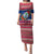 Guam Christmas Puletasi Guaman Seal Poinsettia Felis Pasgua LT05 Long Dress Red - Polynesian Pride