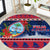 Guam Christmas Round Carpet Guaman Seal Poinsettia Felis Pasgua LT05 Red - Polynesian Pride