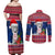 Personalized Guam Christmas Couples Matching Off Shoulder Maxi Dress and Long Sleeve Button Shirts Guaman Seal Poinsettia Felis Pasgua LT05 - Polynesian Pride