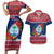 Personalized Guam Christmas Couples Matching Short Sleeve Bodycon Dress and Hawaiian Shirt Guaman Seal Poinsettia Felis Pasgua LT05 Red - Polynesian Pride